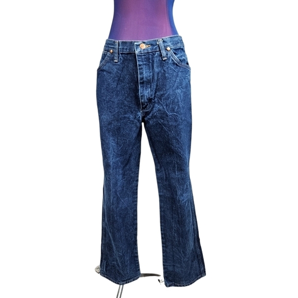 Vintage Wrangler Straight‎ Leg Dark Wash Denim Jeans Men's Size 36x33 - Picture 11 of 12